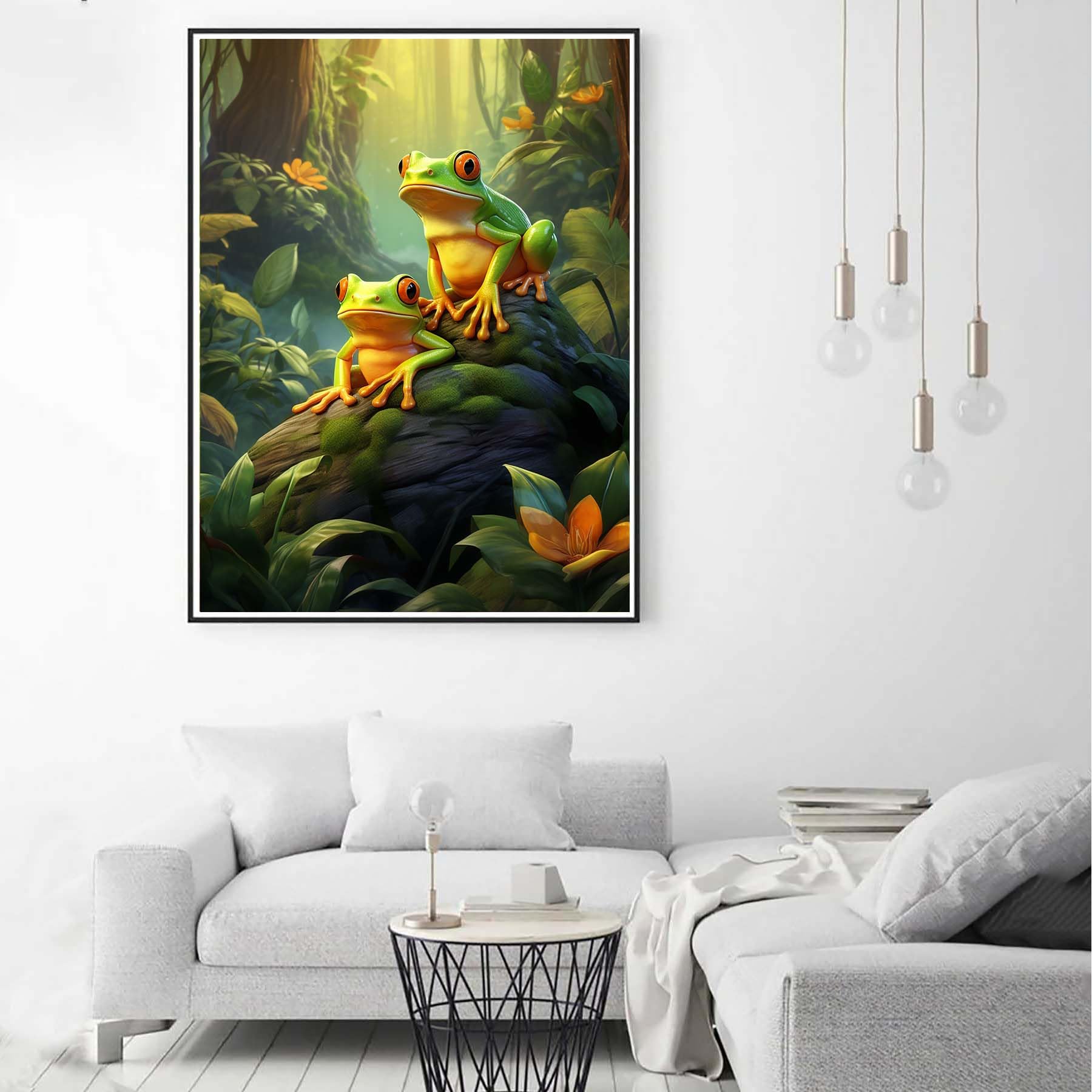 Zariocy 5D Diamond Painting Kit - Frog Design, 30x40 Cm Round Drill DIY Art Craft For Wall Decor