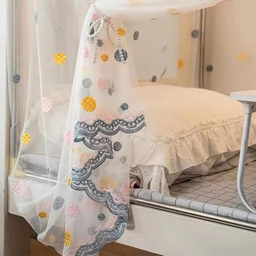 Vista 90 de 4 postes esquineros para dormitorio de estudiantes, litera, mosquitera, mosquitera, cortinas de cama para estudiantes, dormitorio, escuela