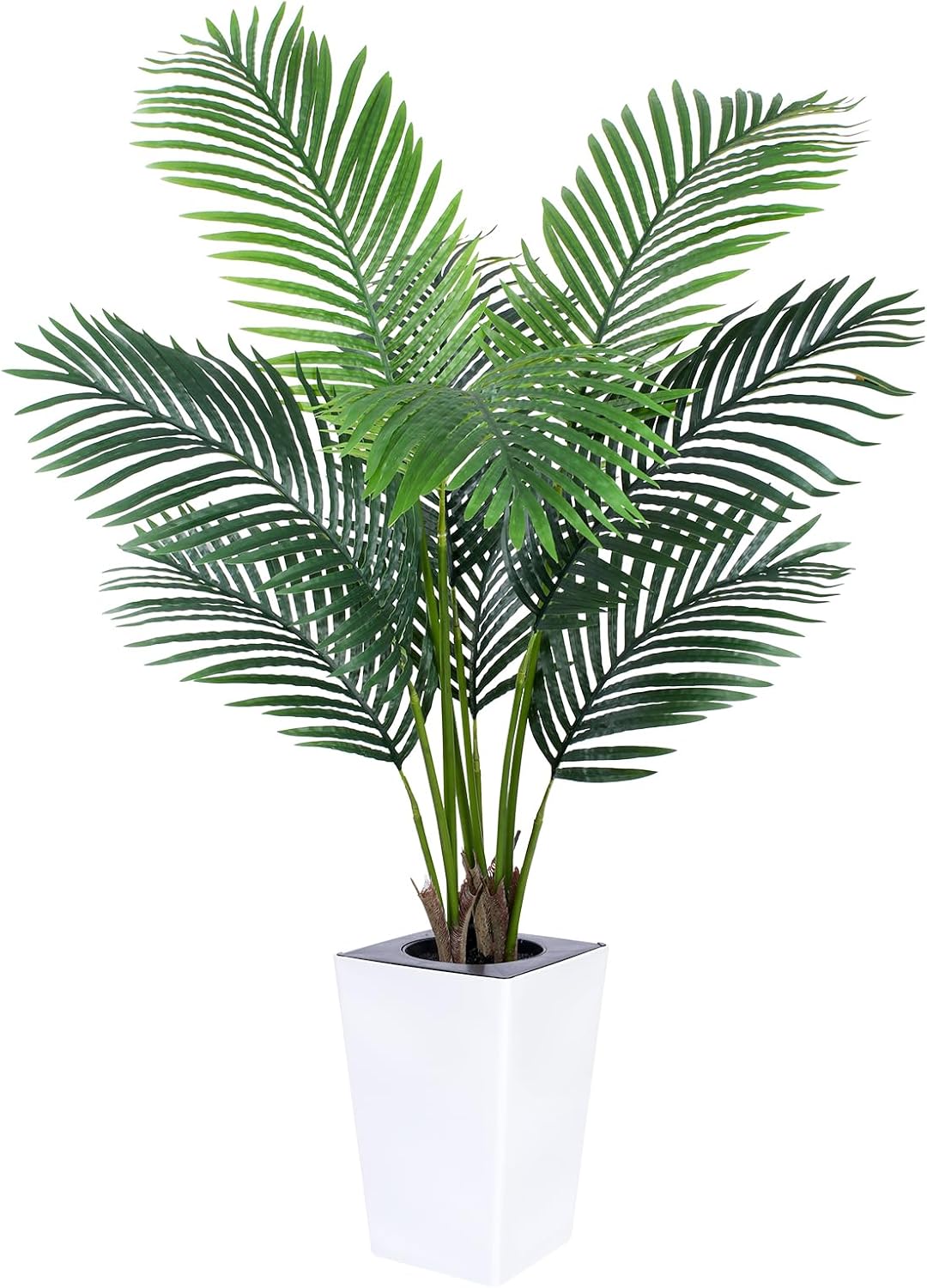 5FT Artificial Palm Tree with White Tall Planter – Fake Tree Areca Floor Plant in Pot – Artificial Silk Plants for Indoor Home Office Decor 5FT Artificial Palm Tree with White Tall Planter – Fake Tree Areca Floor Plant in Pot – Artificial Silk Plants for Indoor Home Office Decor