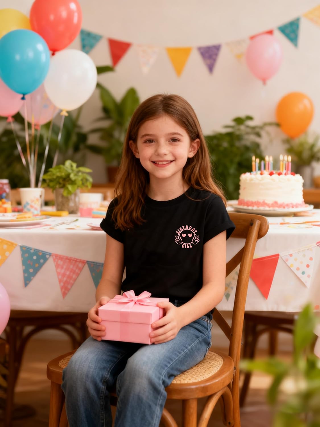 Birthday Shirt Girl Cute Birthday T-Shirt Girls Graphic Short Sleeve Tee Tops 4-14 Year - Image 2