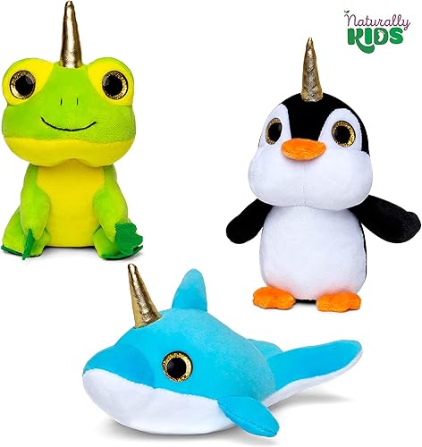 Miniatura 8 de Naturally KIDS Animales de peluche, regalos para niños y niñas, juego de juguetes de unicornio de peluche 11