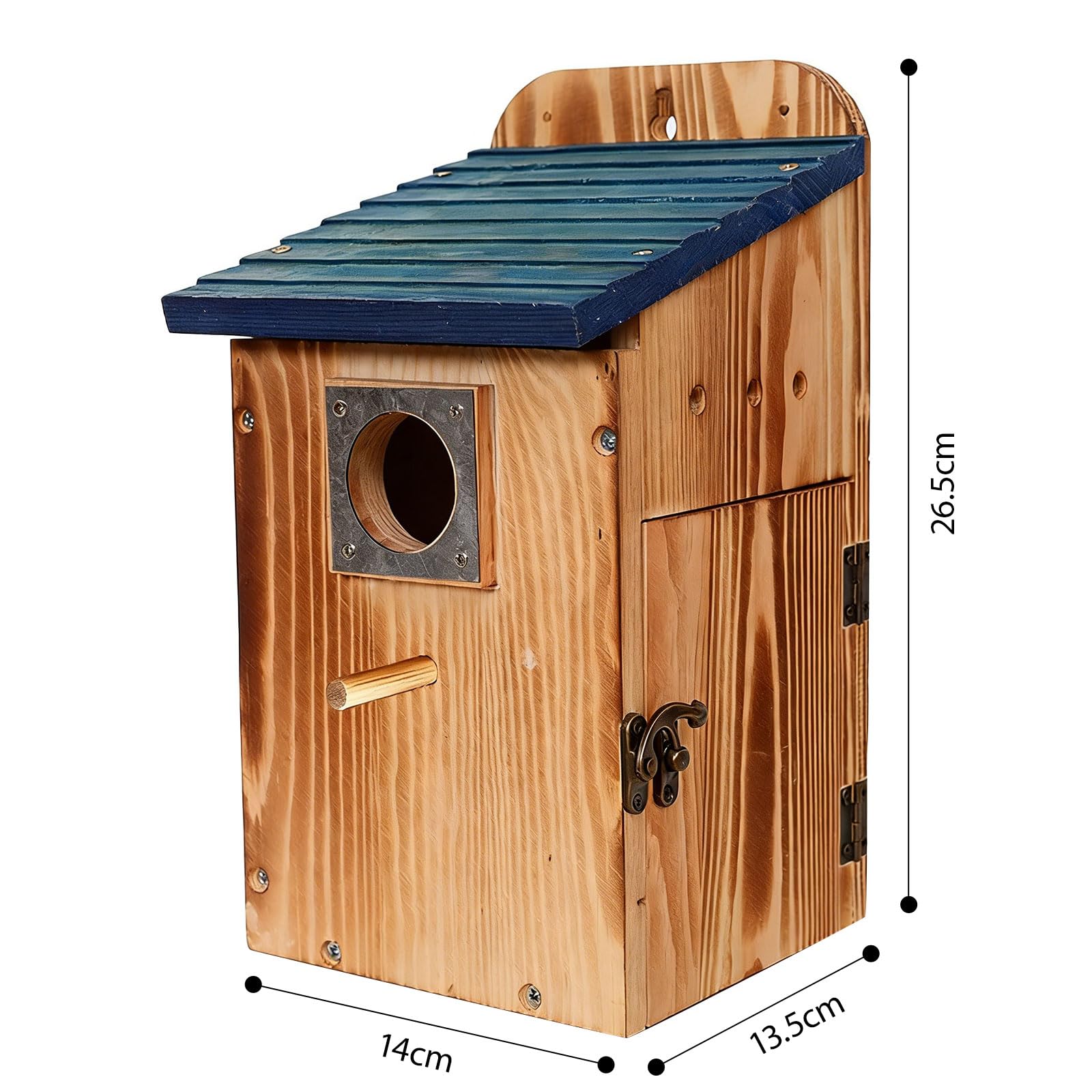 Vogelnisthaus mit Sicherheitsbarriere aus Metall für den Garten