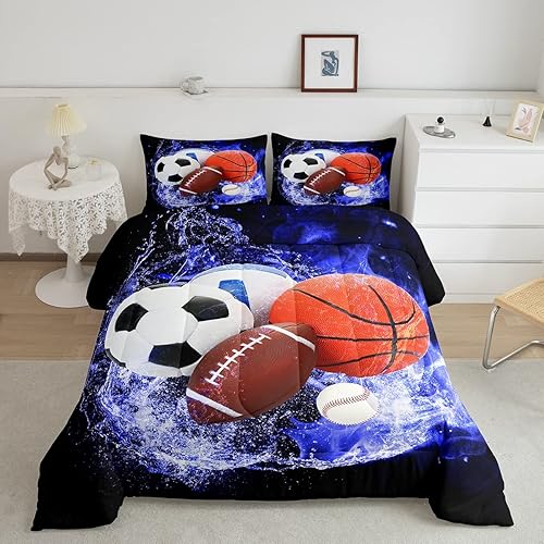 Miniatura 6 de Feelyou Juego de edredón de caballo para niños y niñas, edredón morado lavanda con ilustraciones de acuarela con 1 funda de almohada, tamaño