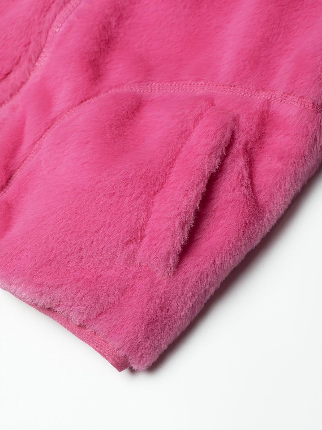 WELAKEN Fleece Jacket for Girls Kids Sparkle Soft Plush Full Zip Jacket with Pockets