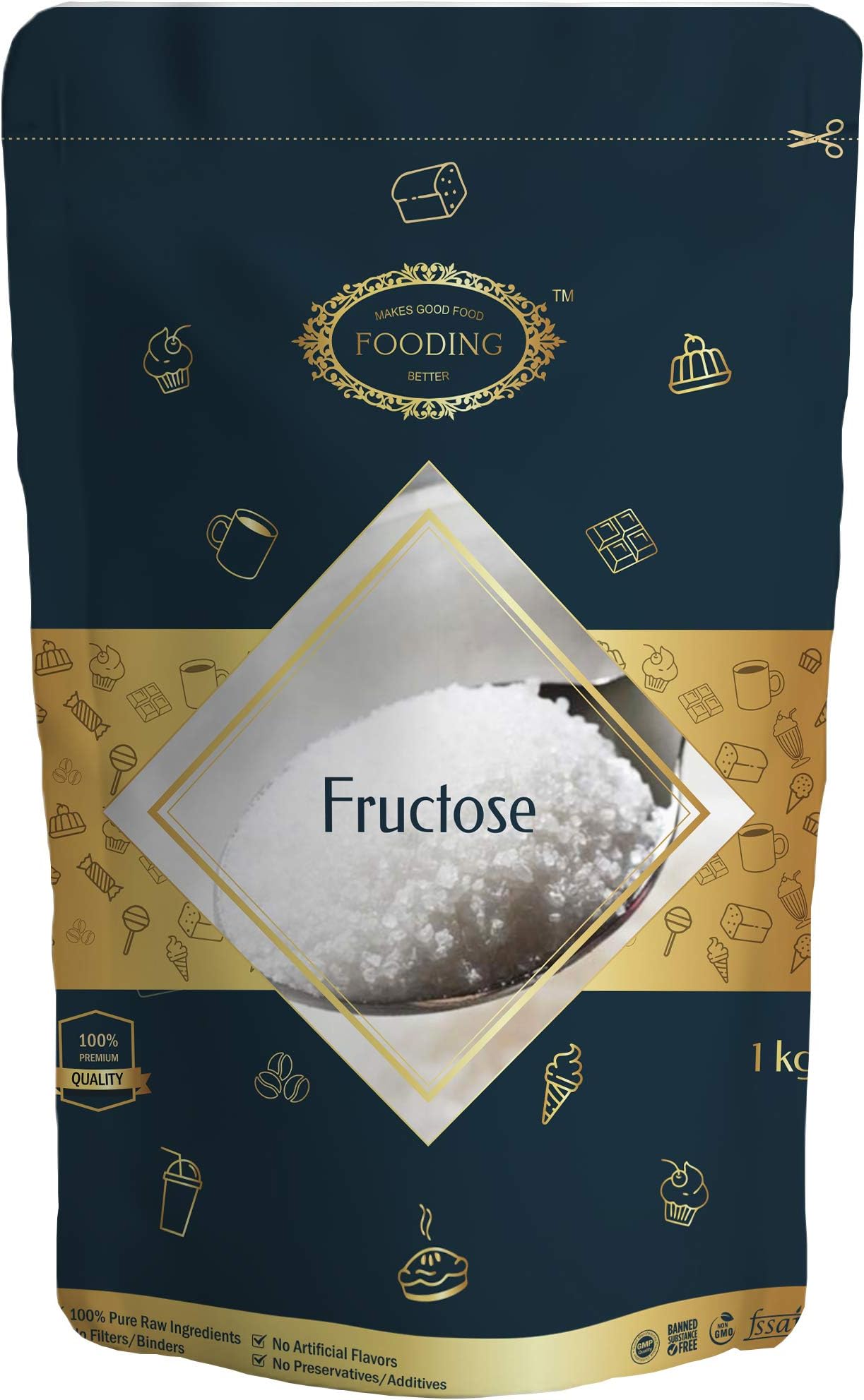 Fruit-Based Fructose Sugar Powder | Natural, Low Calorie product- 1kg