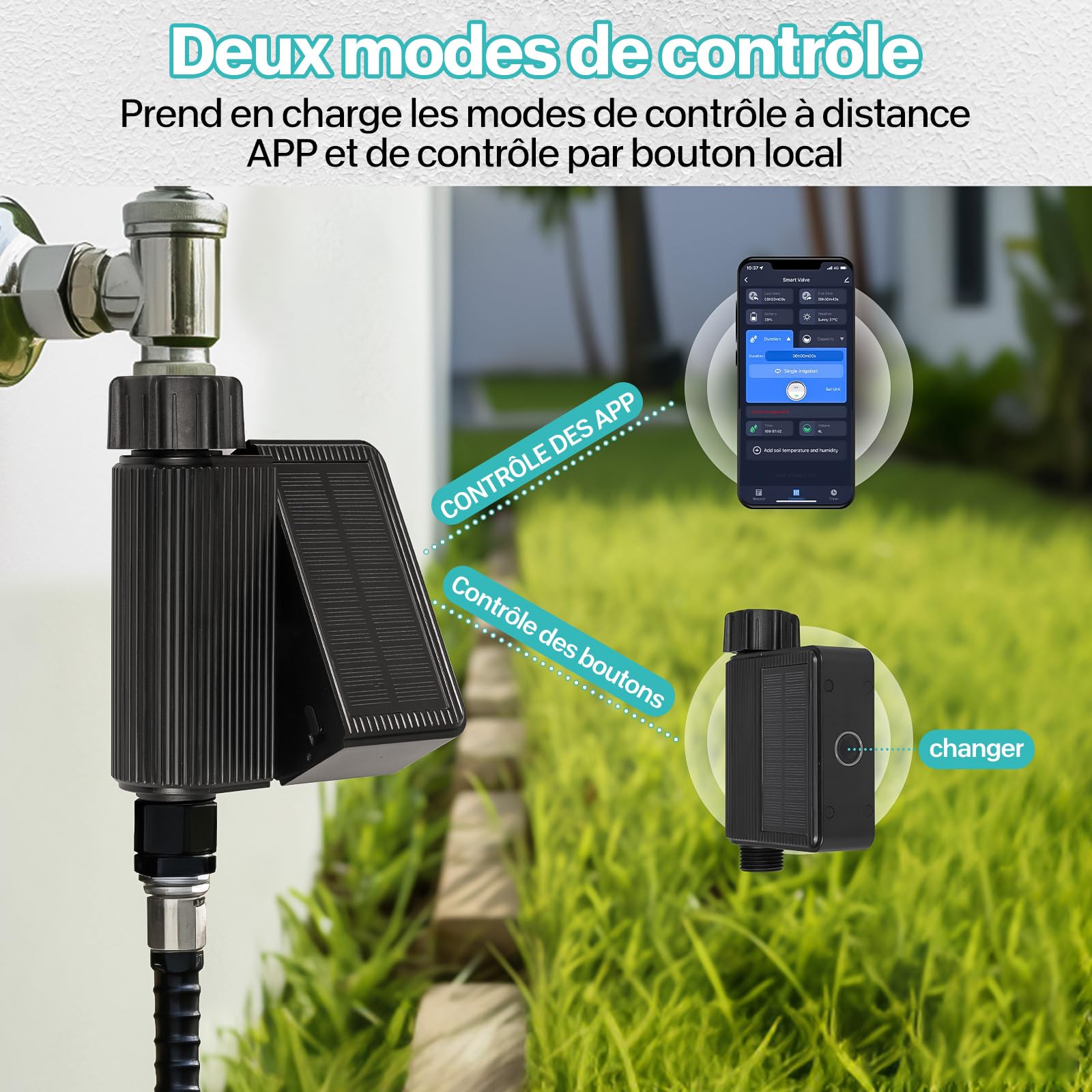 Programmatore di irrigazione automatica, timer di irrigazione automatica per giardino, Ip55 impermeabile, sistema di irrigazione automatico per esterno giardino prato