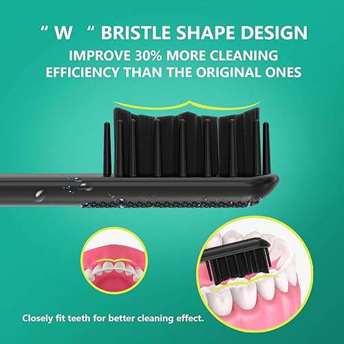 Miniatura 3 de Compatible con cabezales de repuesto para cepillos de dientes eléctricos Quip, para cepillo de dientes eléctrico Quip, paquete de 6, color negro