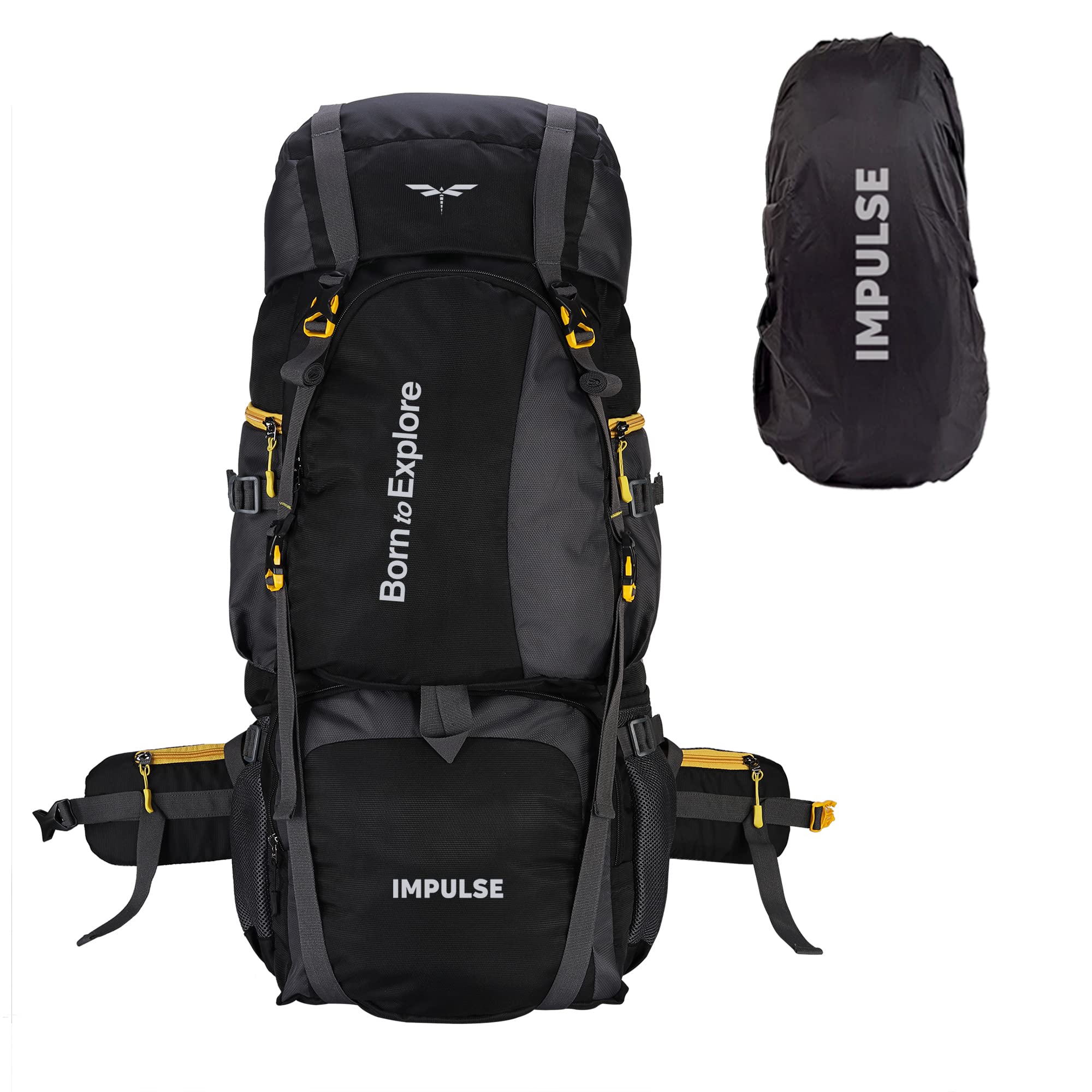 Impulse Rucksack bags 80 litres travel bag for men tourist bag for travel backpack for hiking trekking Bag for men camping Curve Black with 1 year Warranty (B09GKKQ9VM) Amazon Price History, Amazon Price Tracker