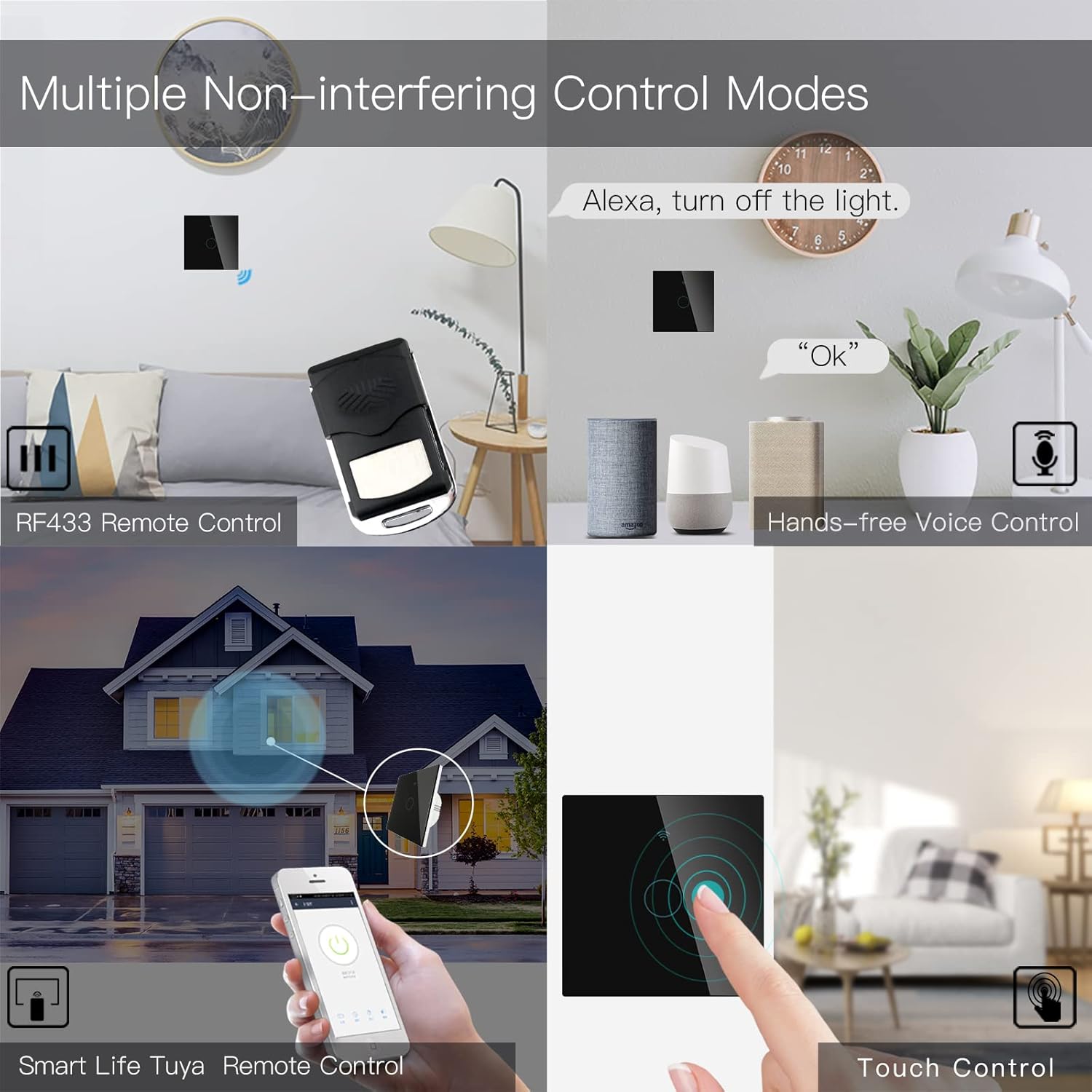 MoesGo Smart Switch Voice Control with Alexa and Google Home