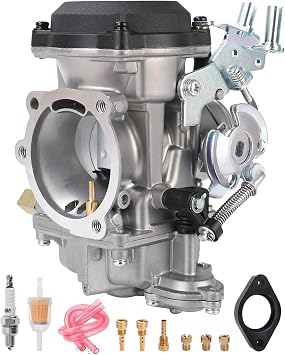CV40 Carburetor & Intake Manifold for Harley Davidson Sportster XL 883 1200/ Softail/Touring/Dyna FXR/Road King Carb with Fuel Filter + Spark Plug + Jets