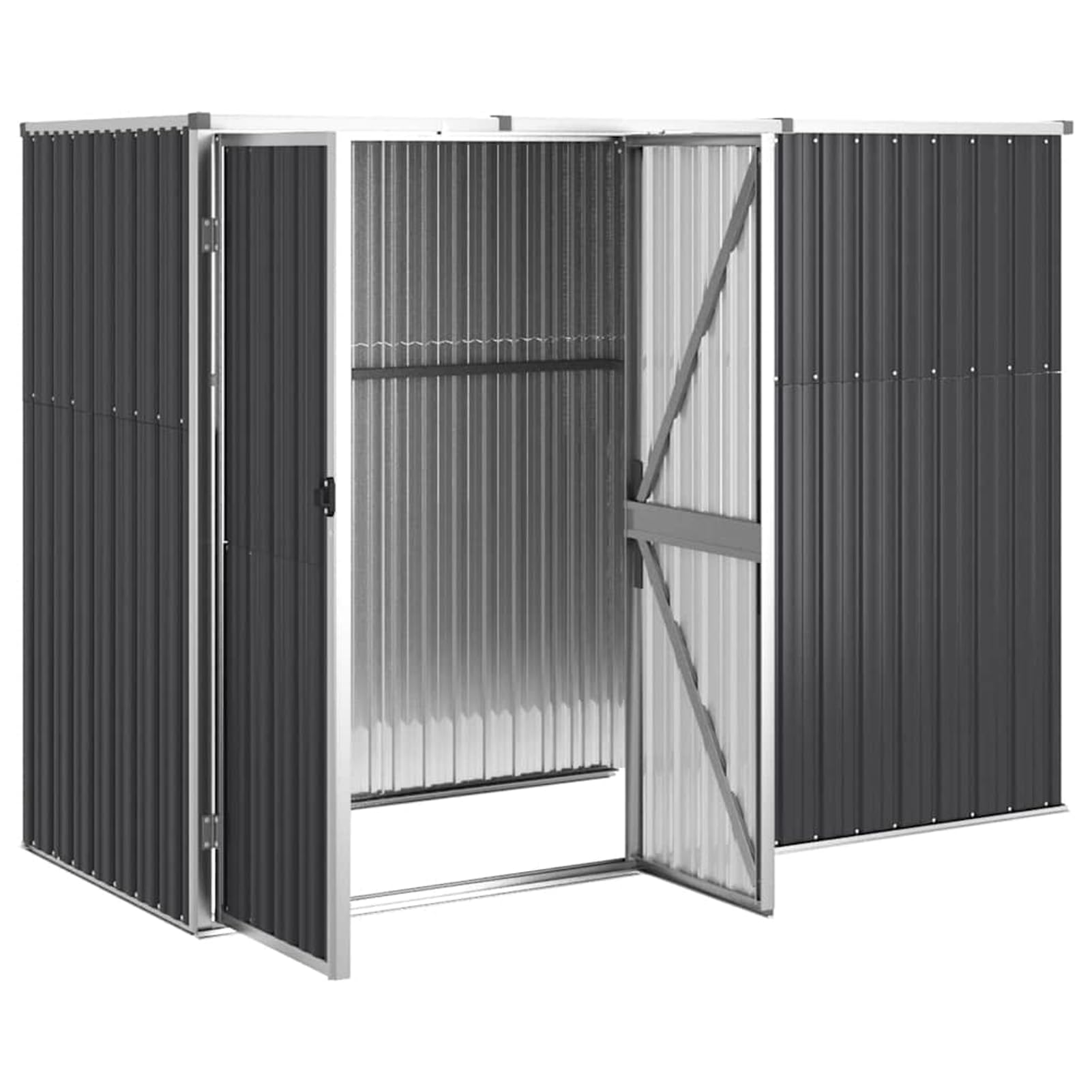 Gecheer Capanno per Attrezzi,Capannone,Casetta,per Attrezzi,Casetta Porta Attrezzi,Porta attrezzi da giardino,Rimessa Attrezzi da Giardino,Capanno da Giardino in Acciaio Zincato,Antracite 225x89x161cm