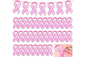 Whaline 100Pcs Pink Ribbon Cutouts for Decoration