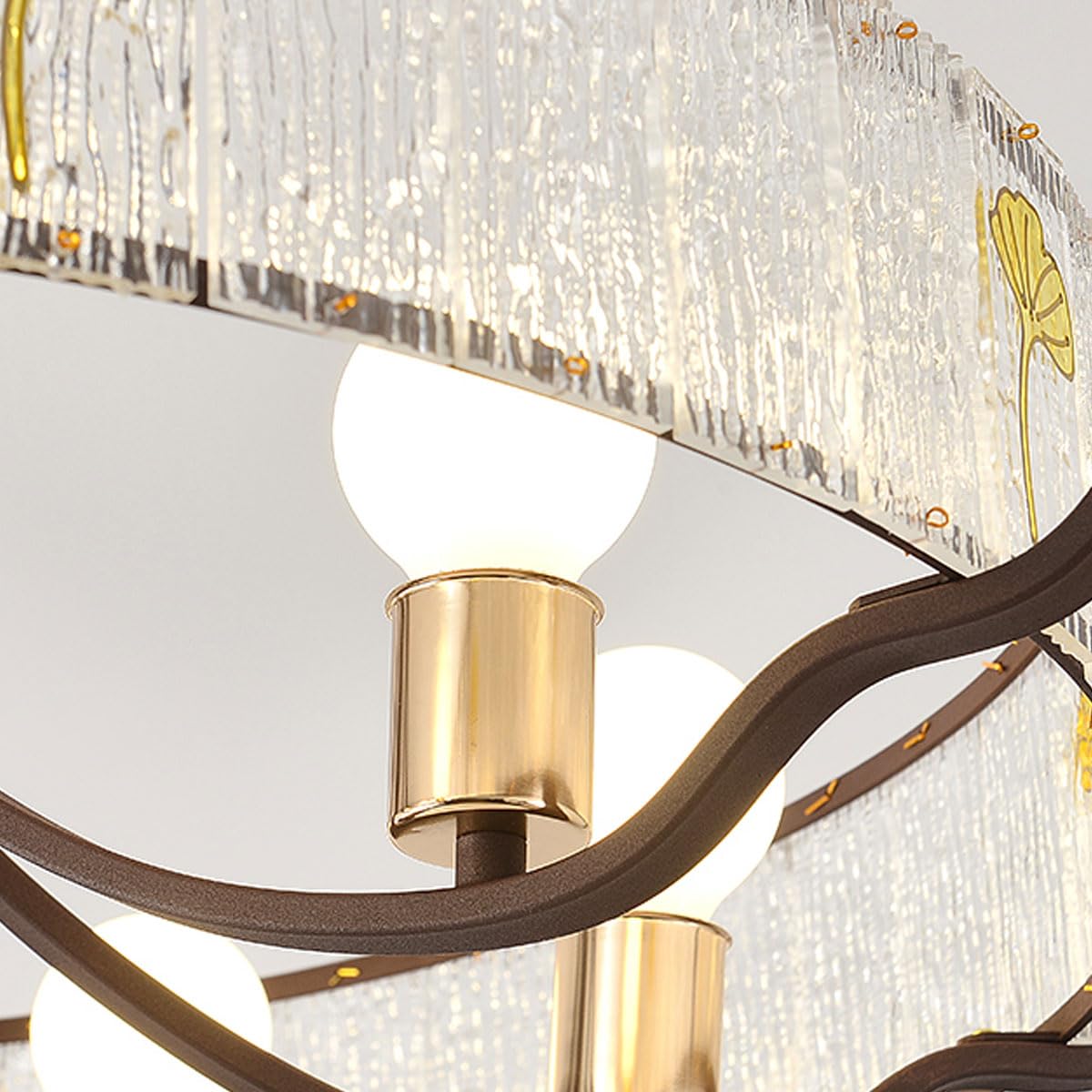 Nowa lampa wisząca w stylu chińskim do salonu, metalowa i akrylowa, w stylu chińskim, z żyrandolem punktowym, idealna do jadalni i herbaciarni