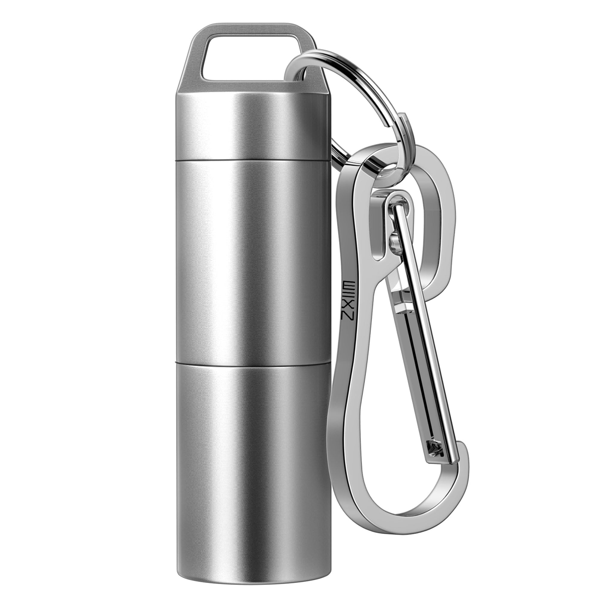 ZXLLM Small Pill Case (2 Compartments Design), Portable Metal Pill Holder Keychain, Waterproof Pill Box Container Mini Stainless Steel Pill Organizer