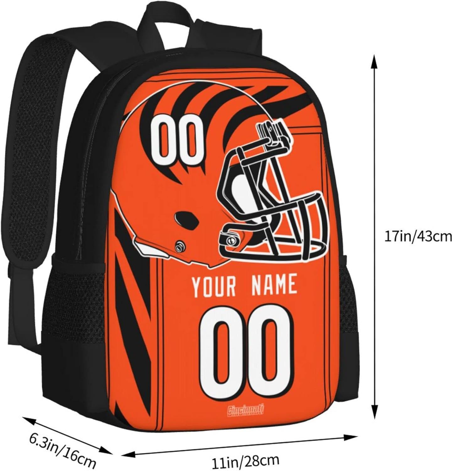 ANTKING Cincinnati Backpack Customized High capacity Personalized Any Name and Number Fans Gifts for Kids Men