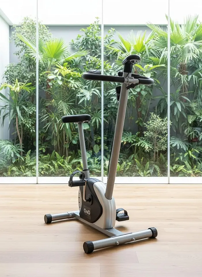 Bicicleta Ergométrica Vertical para Exercícios e Ginástica, com Assento Ajustável e Pedais com Alça