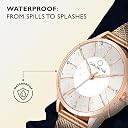 Carlington Stainless Steel Women Analog Ladies Wrist Watch With Mesh Strap - Ct 2004 Rose White, Band_Black gallery image