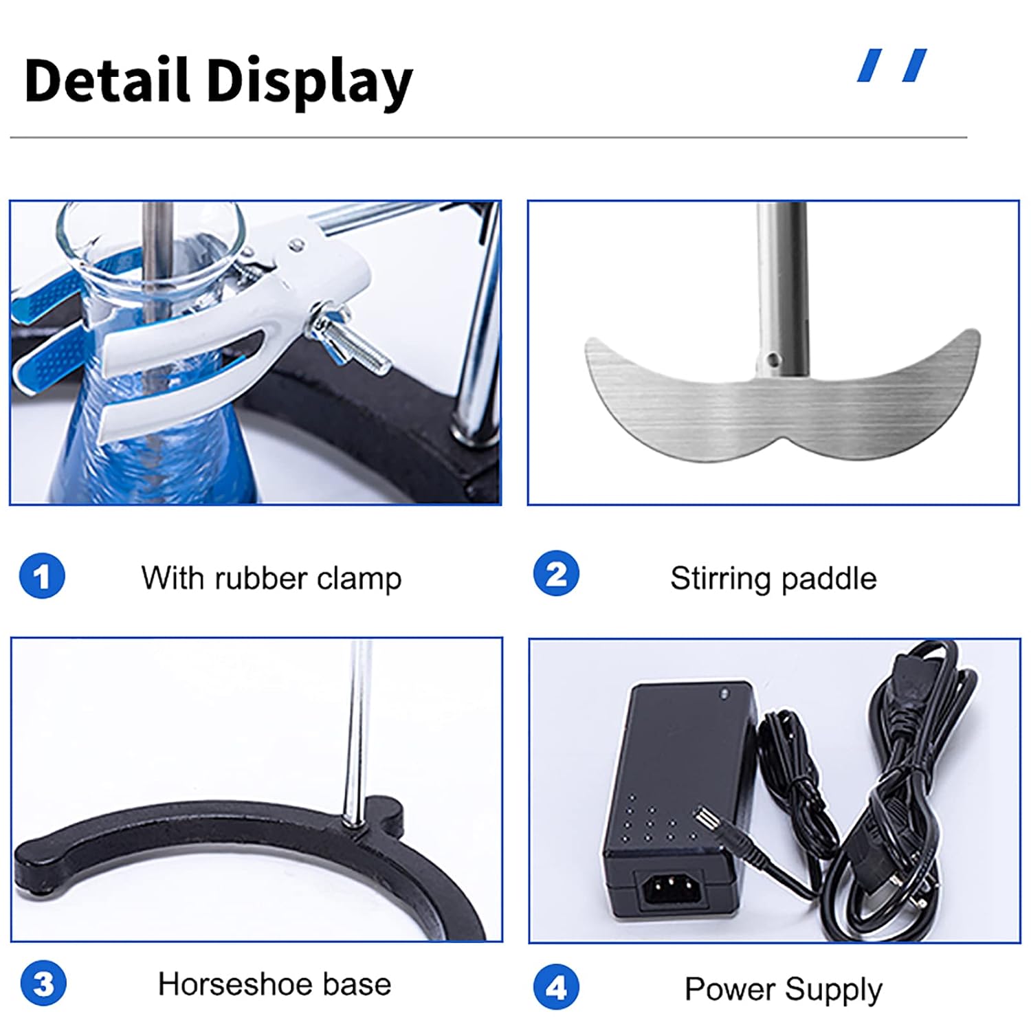 Hanchen Electric Overhead Stirrer, Digital Overhead Stirrer Mixer, Lab Mixer Stirrer with Time Setting & Speed Adjusting, Max. 40L, 10000 mPas, 100~2000RPM, 120W