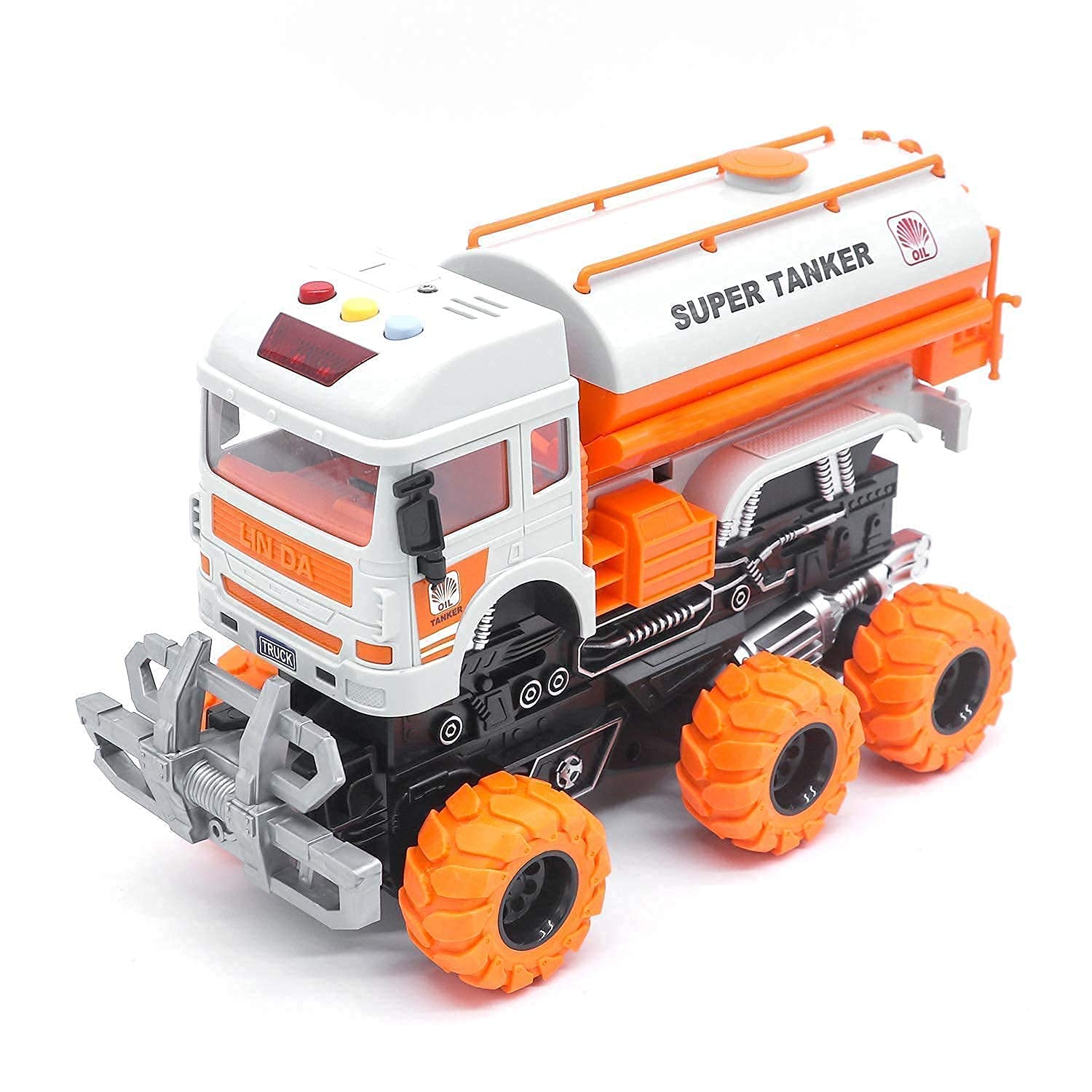 SHIPEASE Friction Powered Realistic Super Oil Tanker Truck Toys for Kids, Boys, Girls Collision Deformation Toy with Light and Sounds Unbreakable Pull Back Vehicles (Multicolor) (B0DB2B68SP) Amazon Price History, Amazon Price Tracker