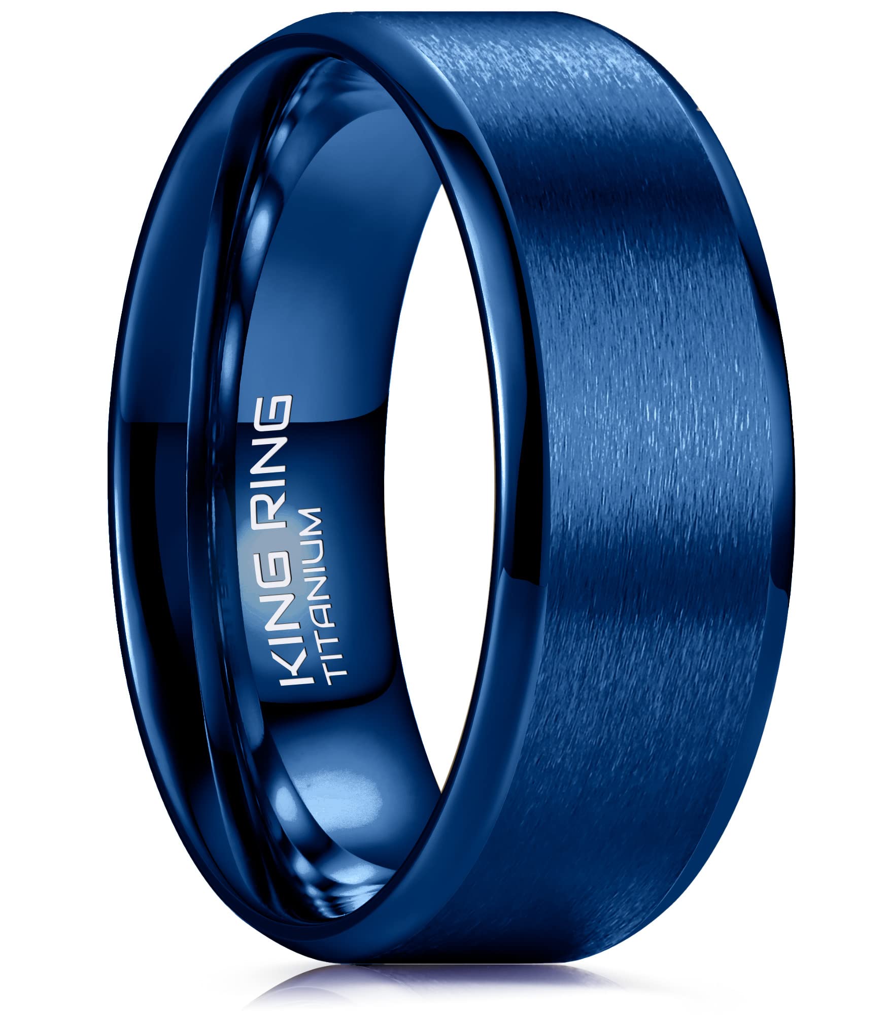 King Ring4/6/8mm Basic Rings – Super Polished Matt Finish Mens Rings Wedding Bands for Men & Women – Designed in USA