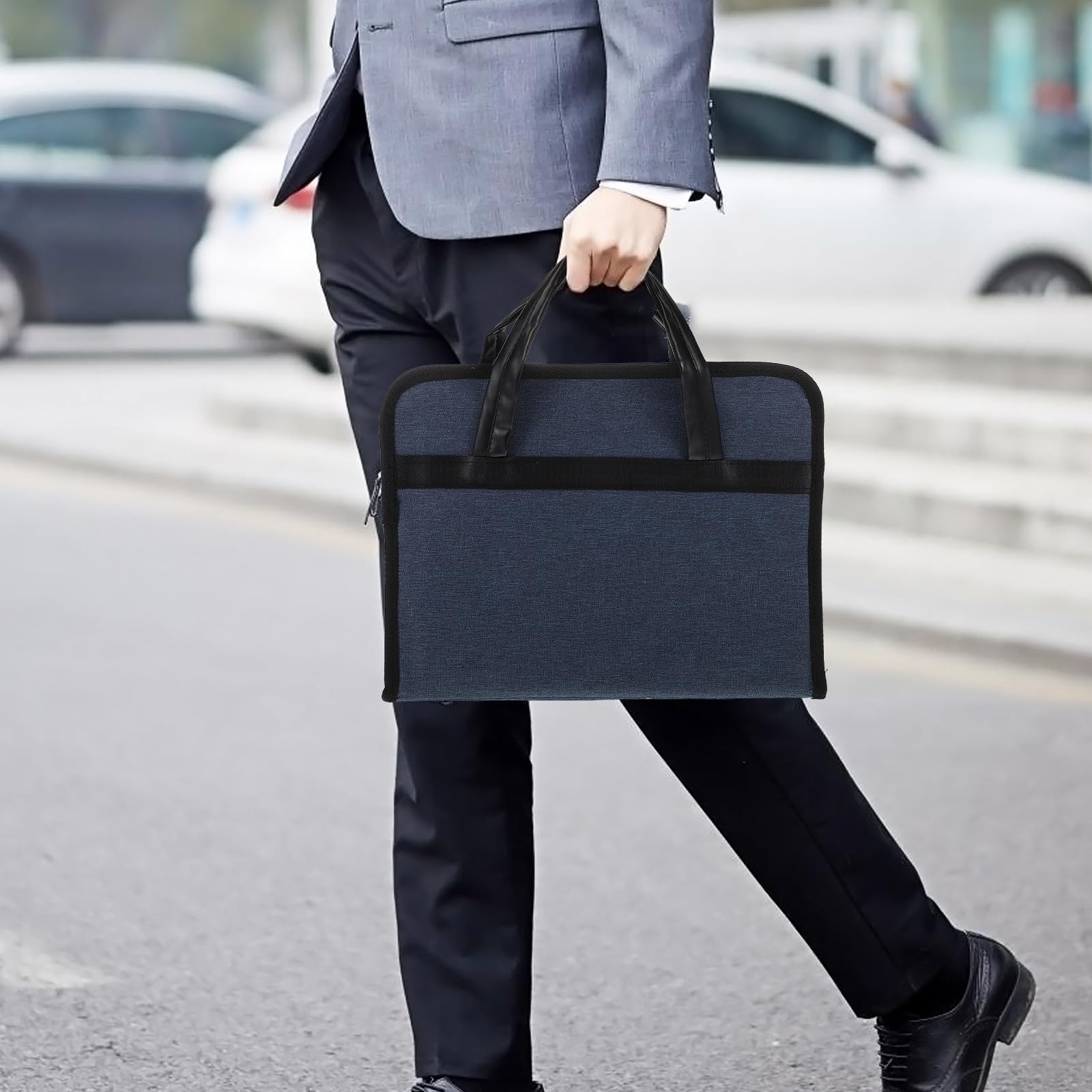 Artibetter Borsa da Ufficio Oxford Blu con Scomparto per Laptop, Design Portatile e Lucchetto a Combinazione Integrato per Viaggi di Lavoro