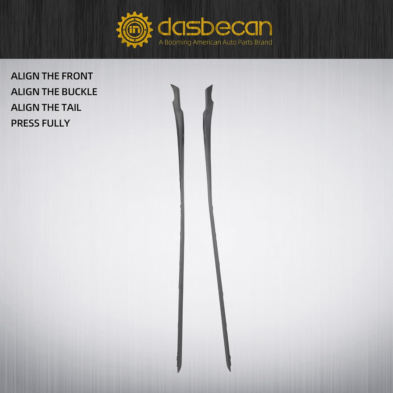 Dasbecan Pair A-Pillar Windshield Molding Trim Panel Compatible with Ford Fiesta 2011-2019 Outer Pillar Trim Molding Replaces# AE8Z5403136A AE8Z5403137B