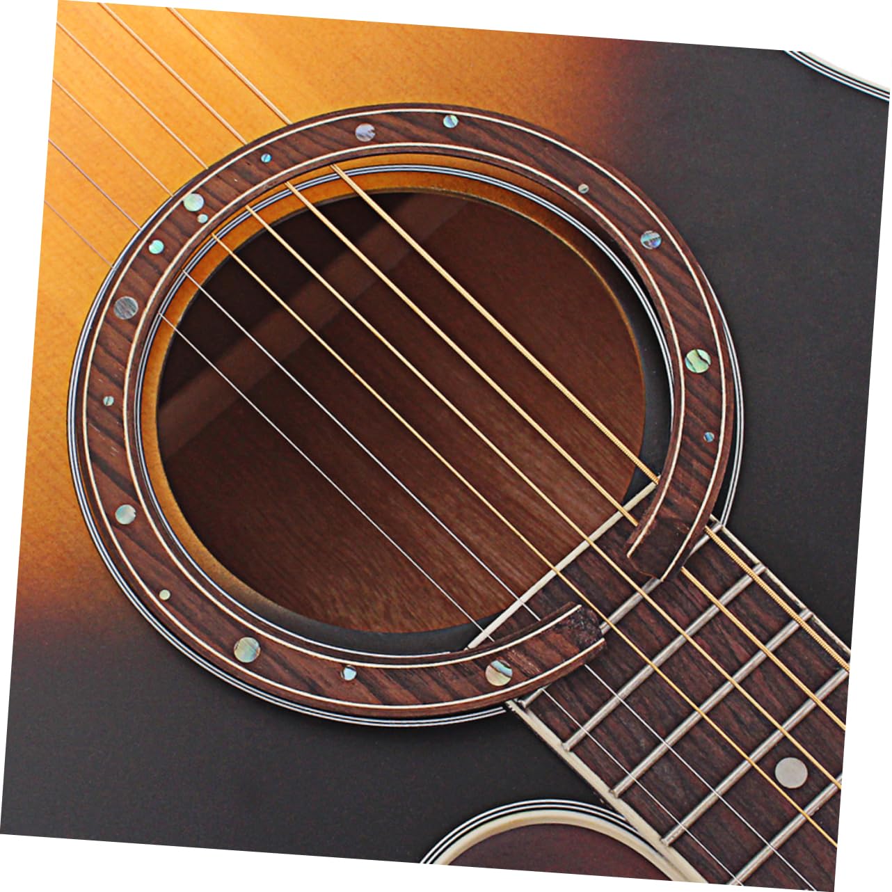 Toddmomy Guitar Sound Hole Decals Rosewood Rosette Inlay 110mm for Acoustic Guitars