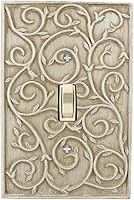 Vista 2 de Meriville - Placa de pared para interruptor simple con diseño de volutas francesas