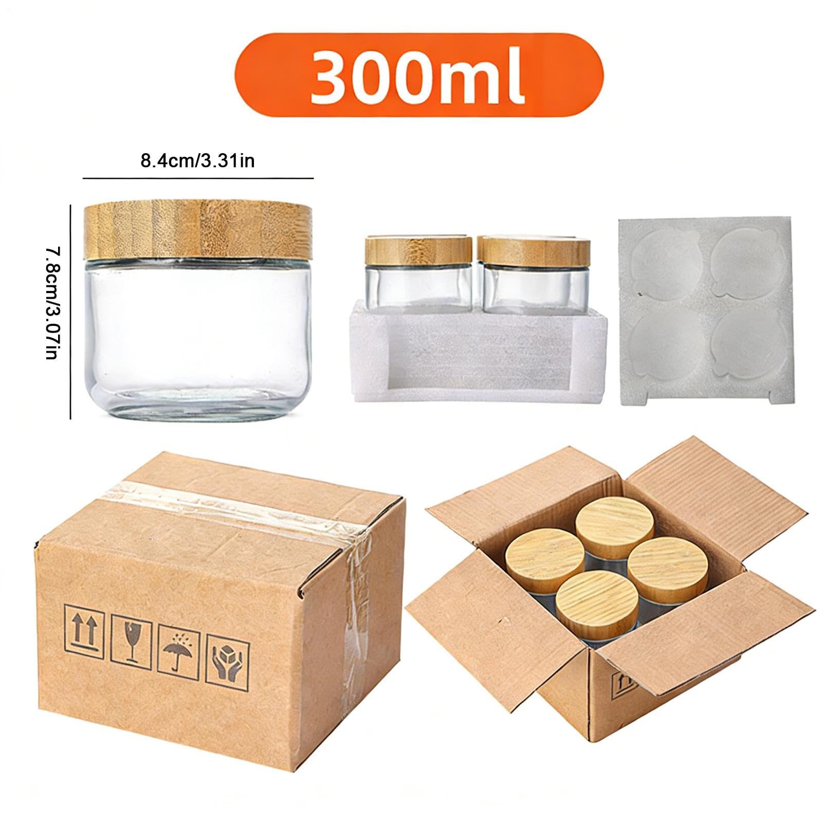 Barattolo Per Overnight Oats 4 X 300ml Barattoli In Da Insalata A Bocca | Barattoli Per Avena Notturna Con Coperchi Colazione Pranzo Yogurt Spuntino Frutta Cereali E Caffè