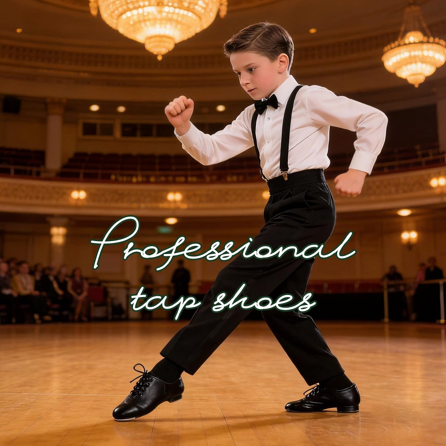 Tap Shoes for Girls Boys, Lace Up PU Leather Dance Shoes for Kid