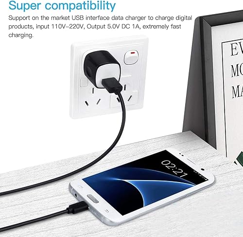 Miniatura 4 de Cargador de alimentación ligero 1A 5V Adaptador USB Conector Enchufe estándar de EE. UU. para reloj de teléfono, 5 piezas (negro