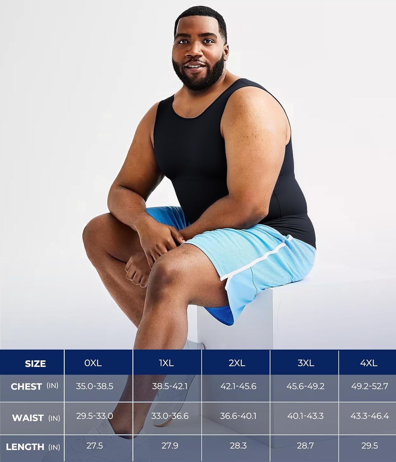 TAILONG Gynecomastia Compression Shirts for Men - Body Shaper Tank Top Sleeveless Slimming Undershirt Plus Size Shirts - Image 6