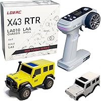 Vista 12 de LDARC 1:43 Escala Mini RC Crawler RTR RC Camión de Roca 4x4 2.4GHZ Grado Hobby Vehículo Modelo de Coche RC Buggy de Control Remoto, Viene con un gris