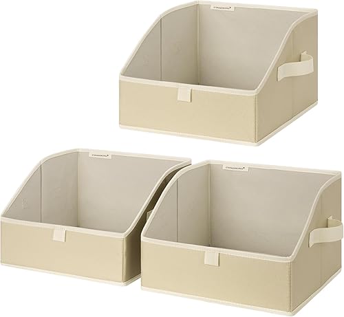 Miniatura 17 de StorageWorks - Cestas de almacenamiento para armario, caja organizadora trapezoidal para estantes, contenedor de ropa de tela, cestas plegables de