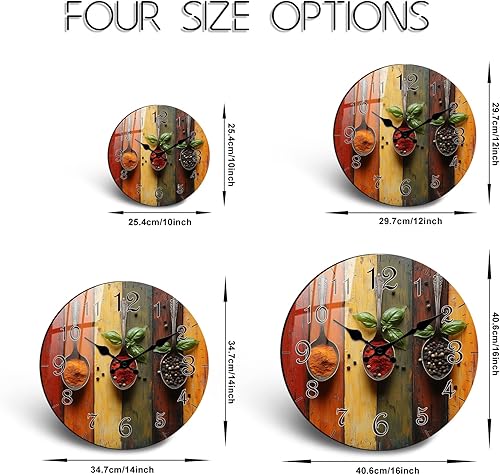 Miniatura 5 de Reloj de pared grande de 16 pulgadas para sala de estar, relojes de pared decorativos de madera sin tictac, relojes de pared analógicos silenciosos