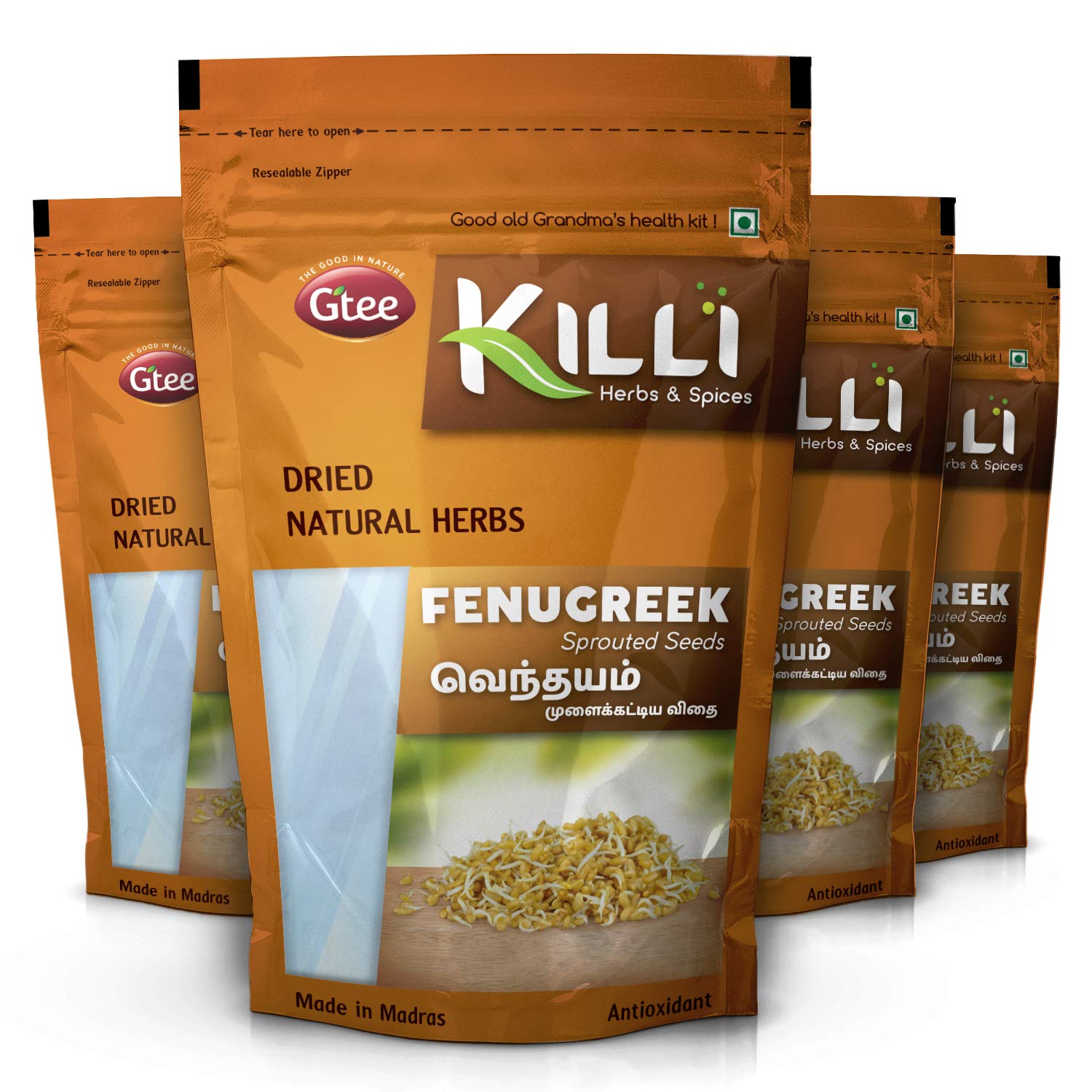 KILLI Sprouted Fenugreek | Vendhayam | Methi | Uluva | Menthulu | Menthya Seeds, 100 grams (Pack of 4) (B07P83J2W3) Amazon Price History, Amazon Price Tracker