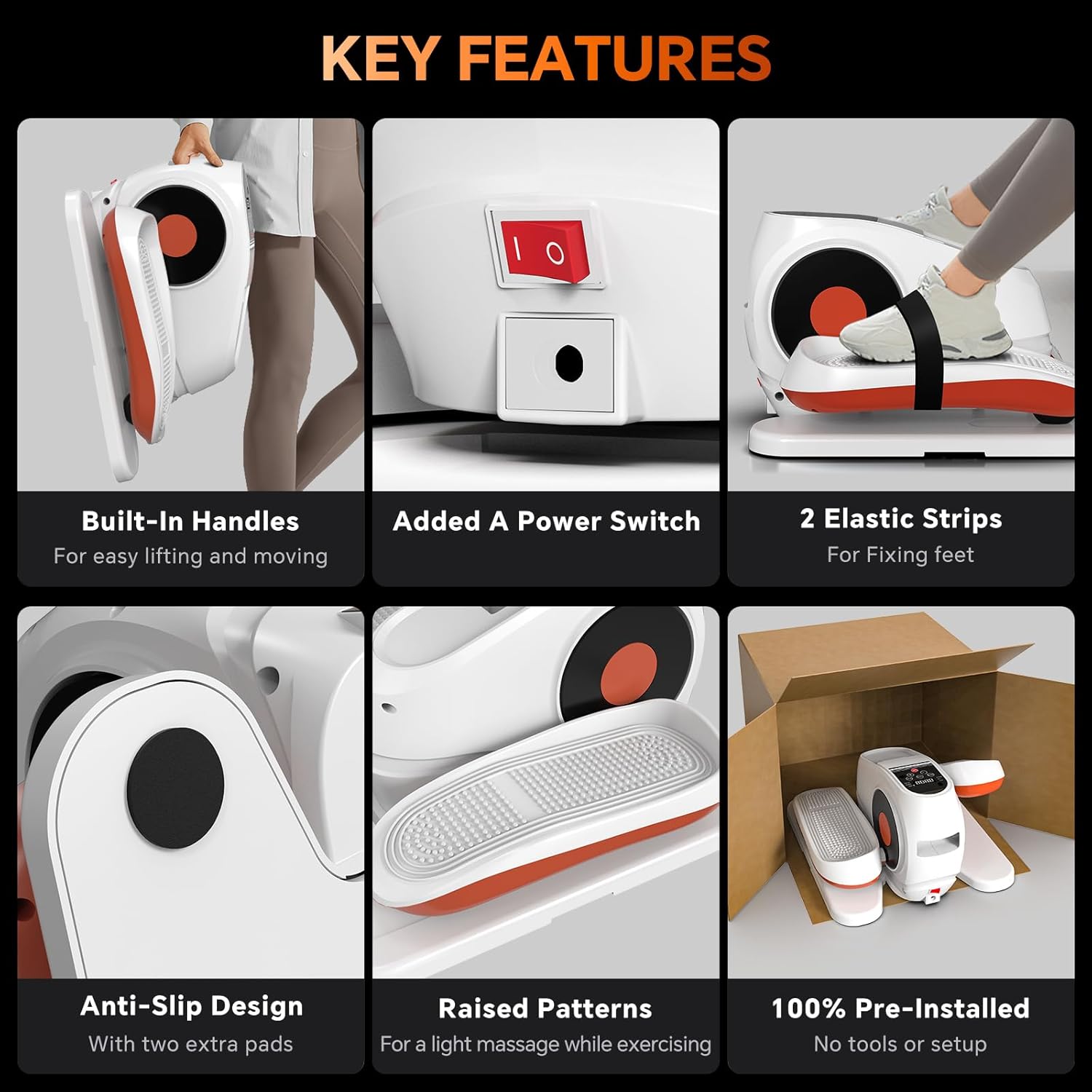 Under Desk Elliptical Machine with Remote Control, 16 Adjustable Speed Electric Exerciser Pro As Seen On TV for Senior, Portable Quiet Seated Pedal Exerciser - Image 4