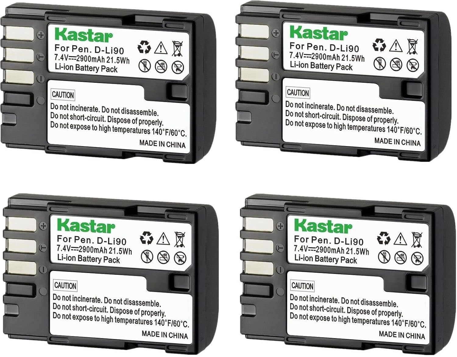 Kastar D-Li90 Battery 3-Pack Replacement for Pentax K-1, K-01, K-3, K-3 II, Pentax K-3 Mark III, K-5 K5, K-5 II, K-5 IIs, K-7 K7, Pentax 645D, 645Z IR, K-01, K-1, K-3 II, K-5 II, K-7 II DSLR Camera