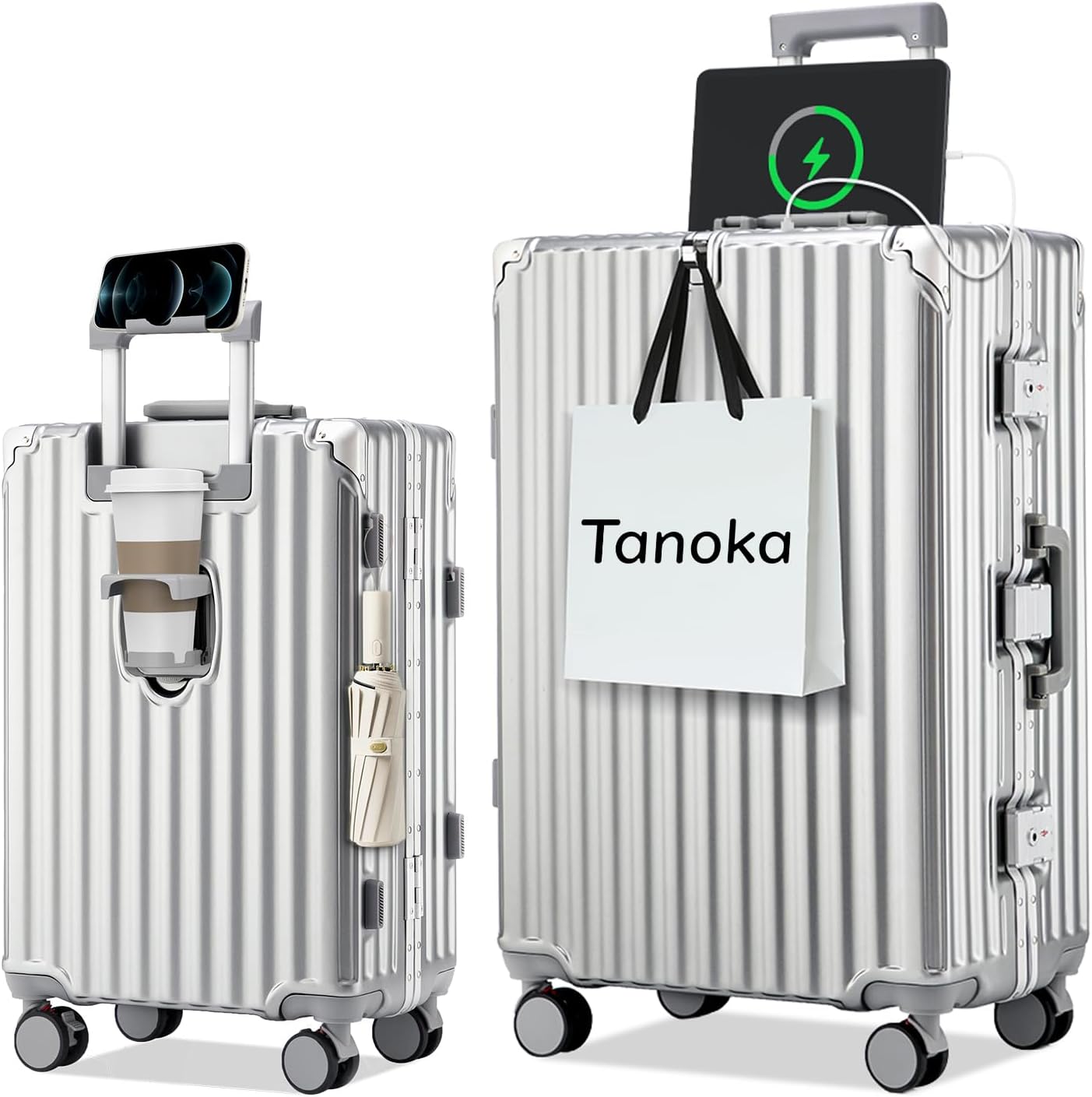 Amazon | [Tanoka] スーツケース キャリーケース 機内持ち込み アルミ