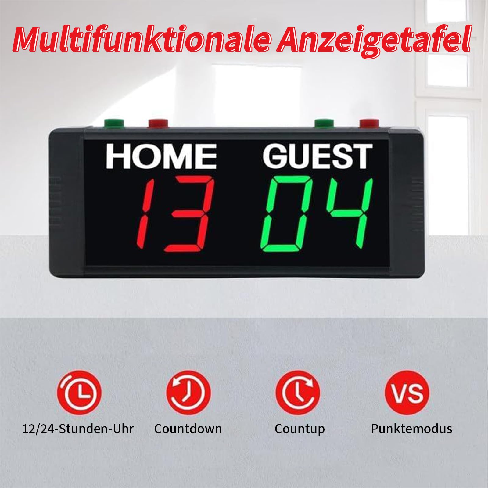 Anzeigetafel Elektronische, Digitale Scoreboard mit Tasten, Tragbare Punktezähler 1,5 Zoll LED Anzeigetafel für Cornhole, Badminton Indoor Outdoor Sports