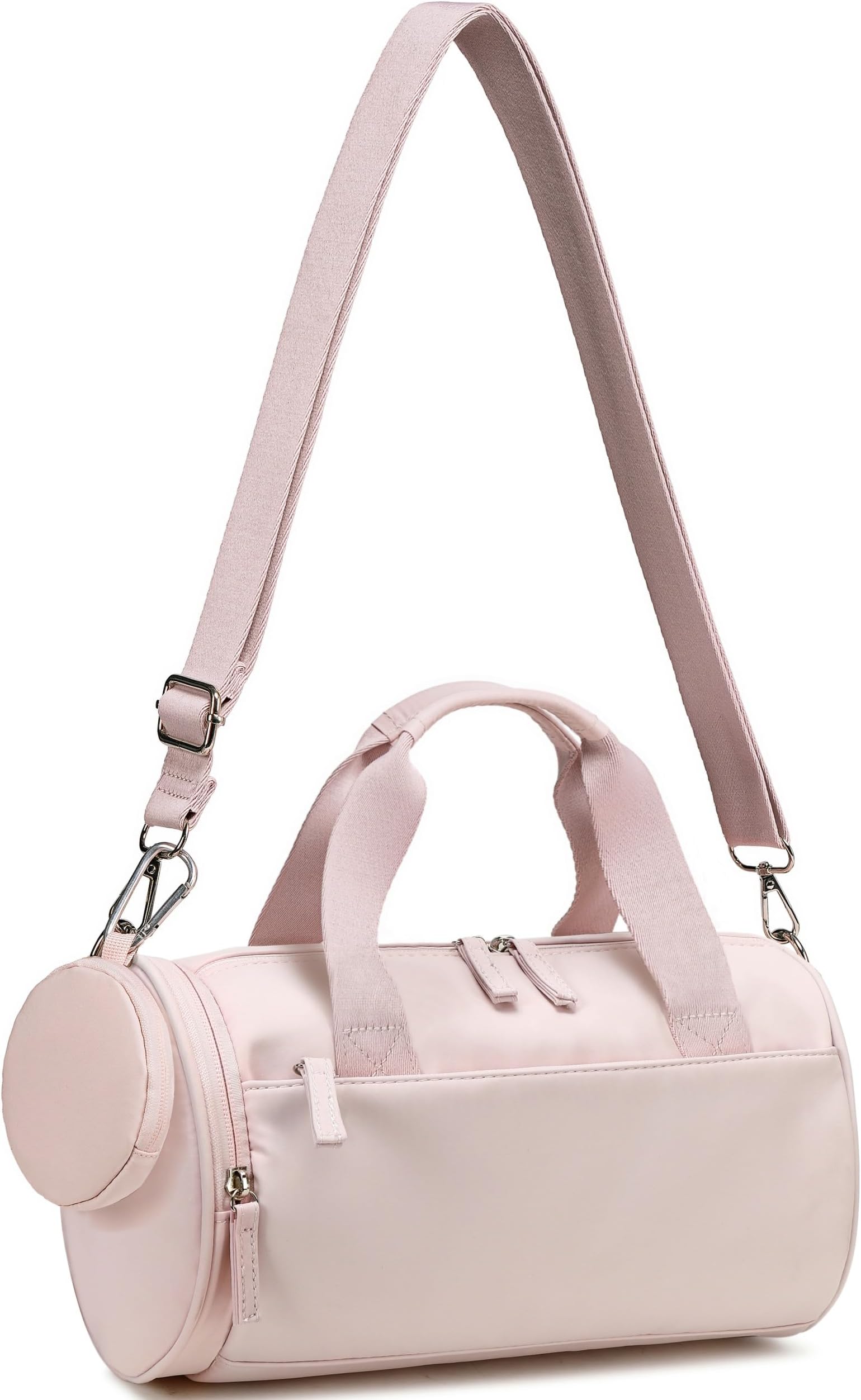 Mini Gym Bag for Women Girls Cute Small Duffle Bag 12'' with Multifunctional Pockets Workout Sport Bags Dance,Fitness,Yoga (Pink)