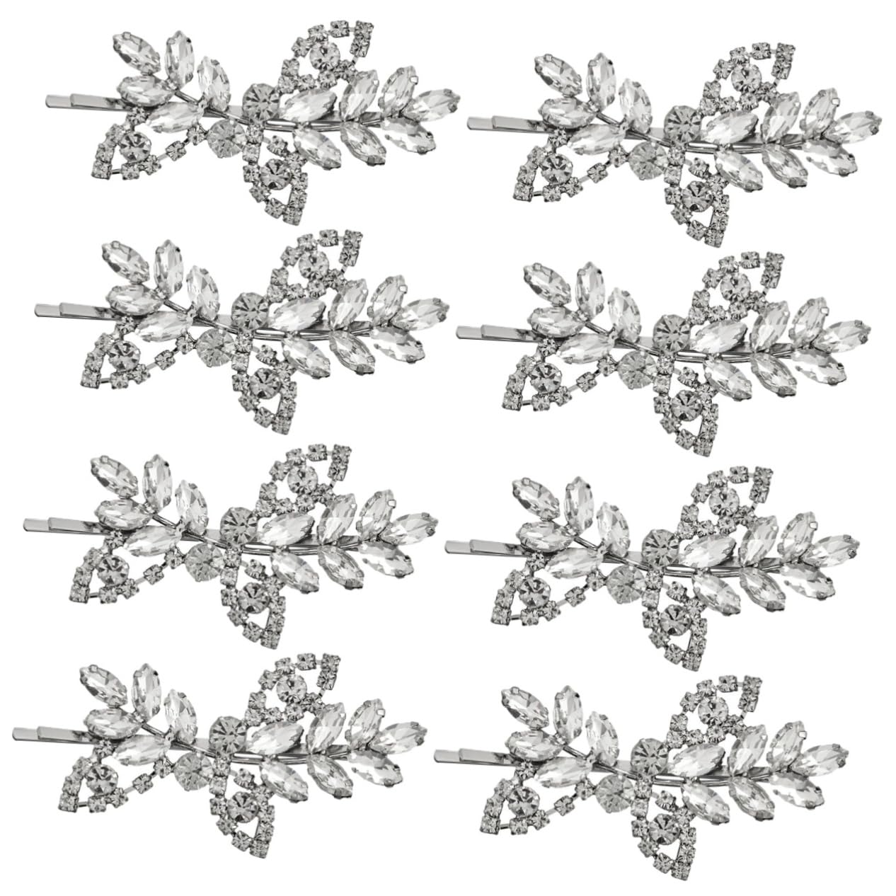 FRCOLOR 8 piezas Pasador de pelo con diamantes de imitación Pasador para el pelo para las mujeres Accesorios para el cabello de la novia Pinzas plateadas Horquillas para el pelo de boda para novias
