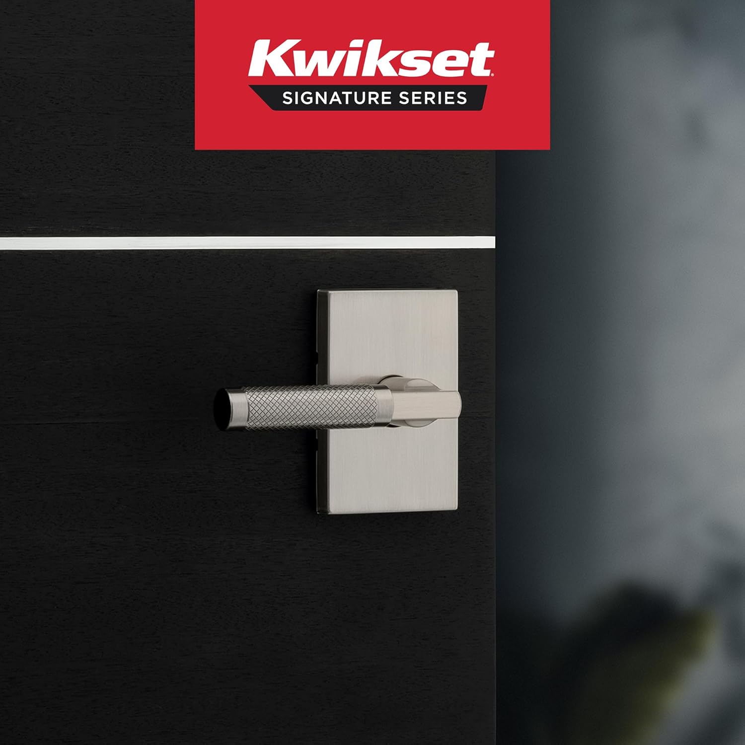 Kwikset Prava Interior Passage Door Knurled Handle, Lever for Closet and Hallway Doors, Reversible Non-Locking Handle Lever, Satin Nickel, with Microban Protection