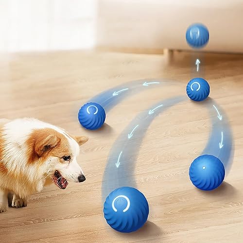 Miniatura 3 de Pelota de salto inteligente para perros, juguete móvil automático para perros, pelota para mascotas, azul, todos los tamaños de raza, perros adultos