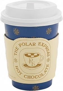 24pk Polar Express Hot Chocolate Cups with Lids and Sleeves – 8oz Disposable Coffee Cups for Polar Express Party, Classroom Decor, and Christmas Hot Cocoa Stations