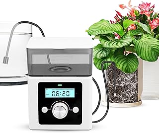 Riego Automatico Macetas, Sistema de Riego Interior con Temporizador Programable Digital, ideal para Vacaciones