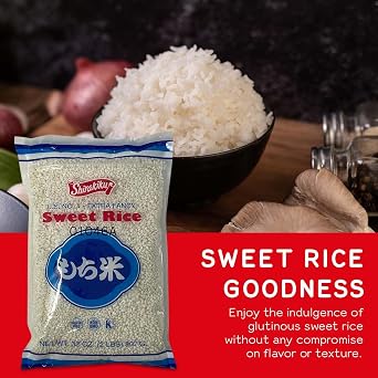 Shirakiku, Mochigome Sweet Rice | Short Grain Japanese Style Gluten-Free, Non-GMO Rice with Low Calories and Dietary Fiber | Perfect for Authentic Asian Cuisine | 2 Pound (Pack of 1)