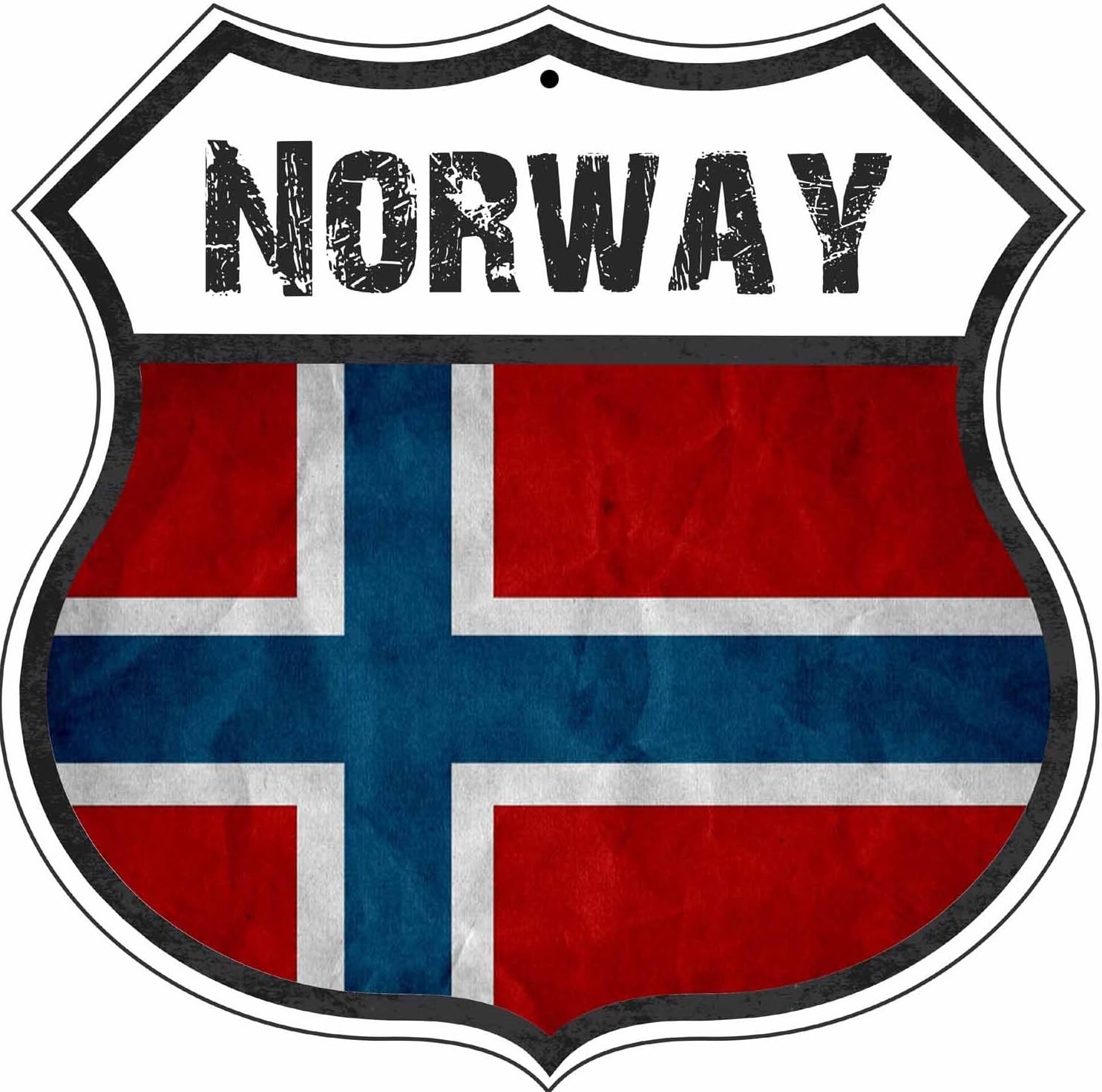 Norway Country Flag Novelty Highway Shield Man Cave Metal Sign
