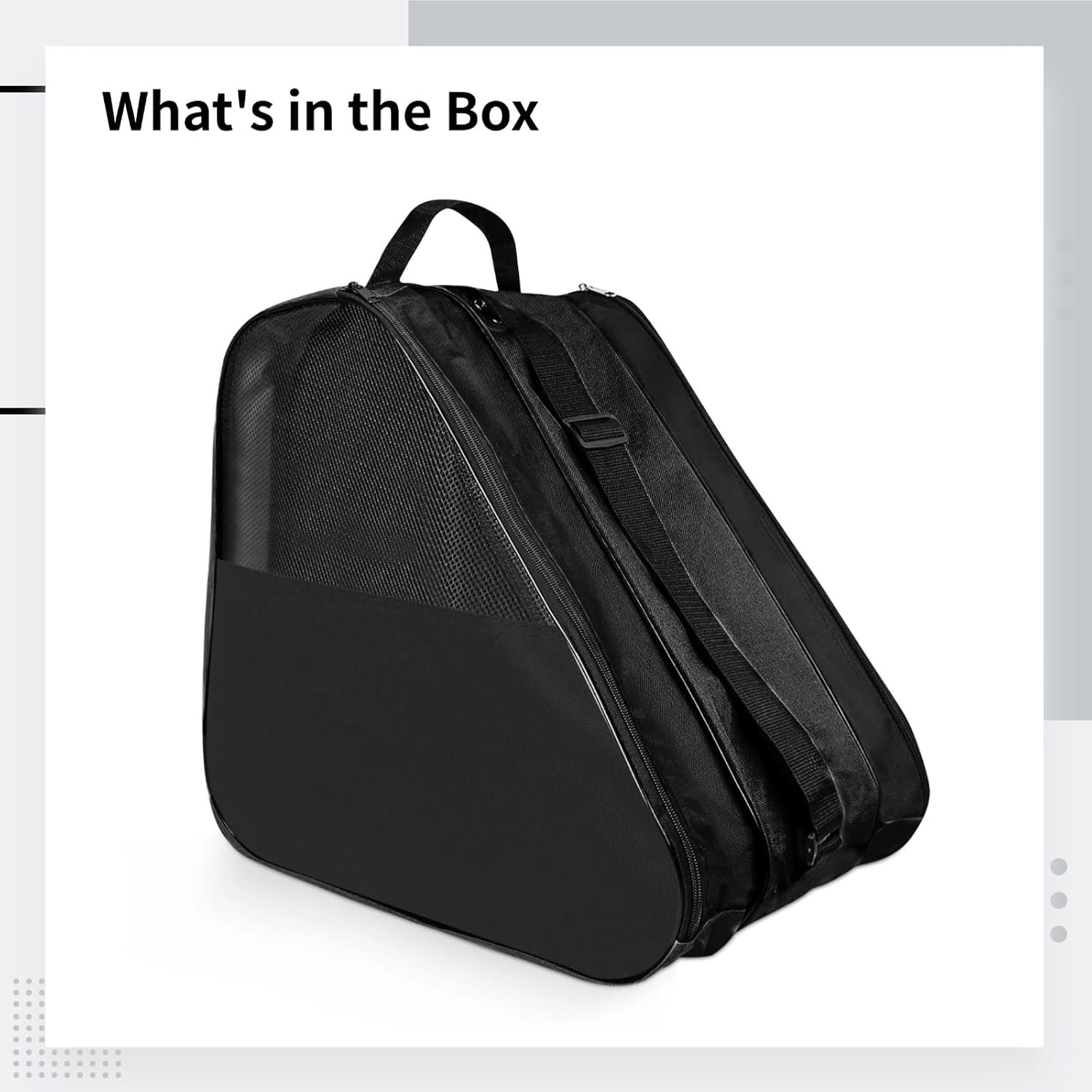 Roller Skate Storage Bag With 3-Layer Design, Mesh Ventilation & Multi-Carry Shoulder Strap, Large Organizer For Ice And Inline Skates