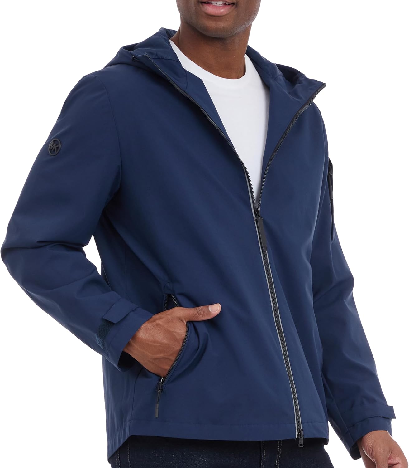 Michael Kors mens Hooded Windbreaker, Rain and Wind Resistant - Image 3
